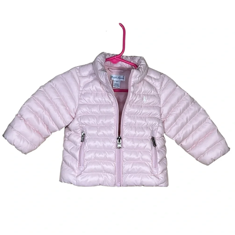 Ralph Lauren Infant Soft Pink Insulated Puffer Jacket Size 6 Months EUC